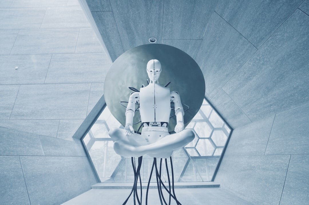 Modern white humanoid robot in a clean studio setting
